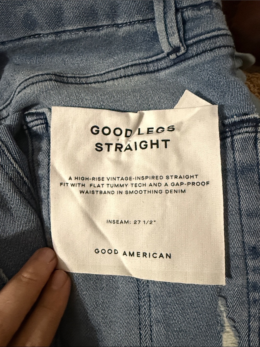 Good American Medium Blue High-Rise Frayed Hem Jeans - Picture 3 of 3